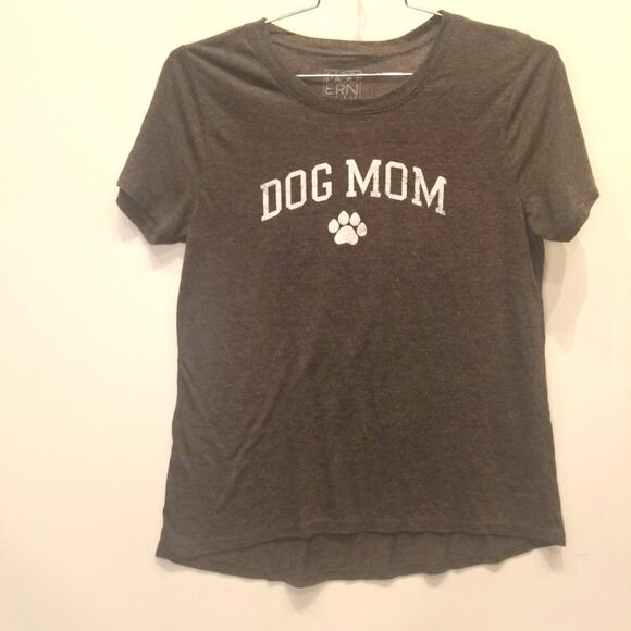 Modern Lux Dog Mom T-Shirt Cute Grey Short Sleeve Dog Lovers Round Neck Size XL - Picture 1 of 7